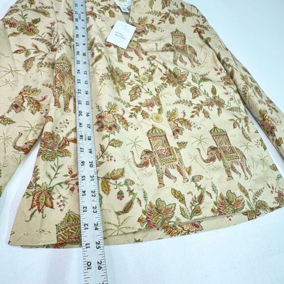 Vintage Talbot's Jacket Womens 4 Pure Silk Asian Elephant Corpcore New Button Up - Picture 3 of 10